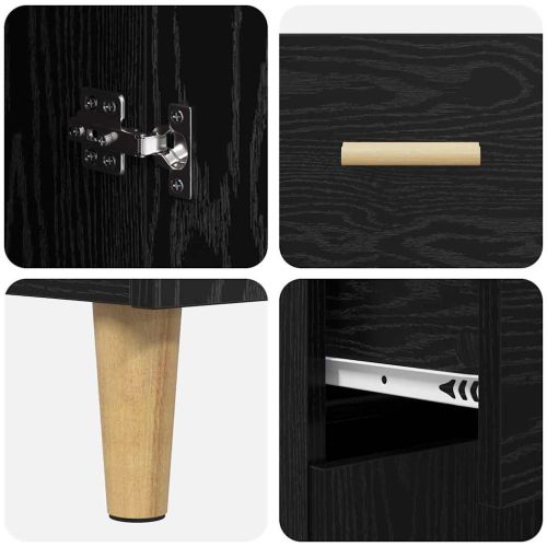 Служебен шкаф Черен дъб 34 x 69.5 x 89 см Инженерно дърво