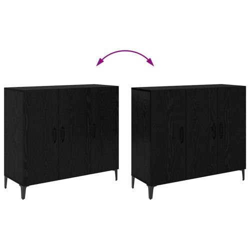 Служебен шкаф Черен дъб 34 x 90 x 80 см Инженерно дърво