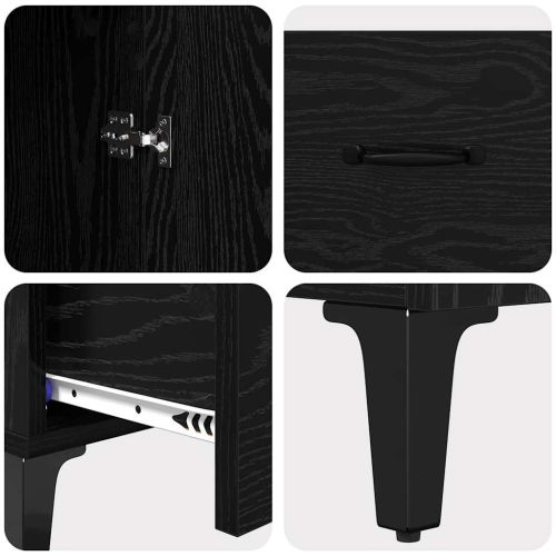 Висок шкаф с чекмедже Черния дъб 70 x 31 x 115 см