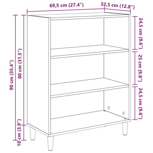 Служебен шкаф Старо дърво 69,5 x 32,5 x 90 см Инженерно дърво
