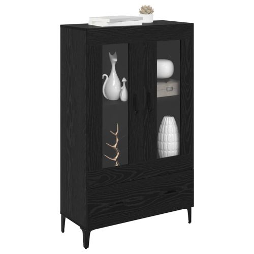 Висок шкаф с чекмедже Черния дъб 70 x 31 x 115 см