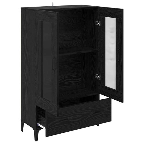 Висок шкаф с чекмедже Черния дъб 70 x 31 x 115 см