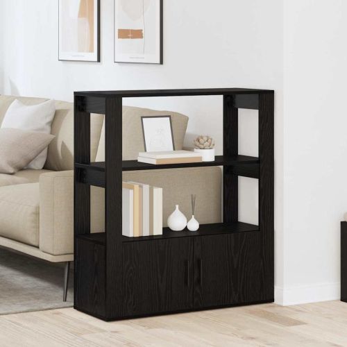 Служебен шкаф Черен дъб 30 x 80 x 90 см Инженерно дърво