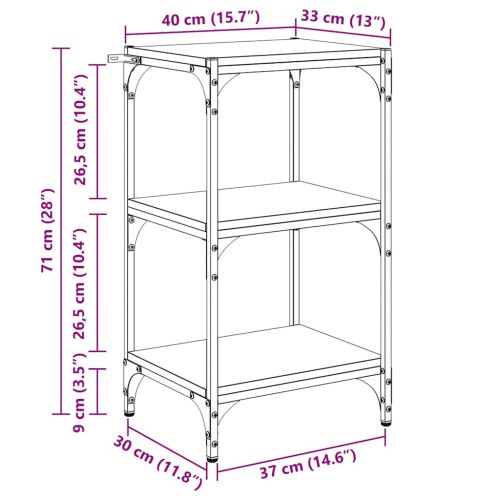 Шкаф за книги дъб артизан 40 x 33 x 70,5 см