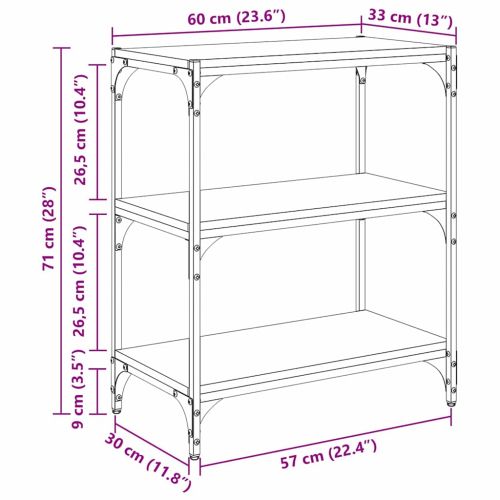 Шкаф за книги дъб артизан 60 x 33 x 70,5 см