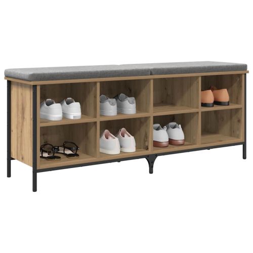 Шкаф за обувки 131 x 35 x 50 см Инженерна дървесина и желязо