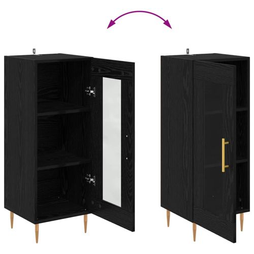 Служебен шкаф Черен дъб 34 x 34.5 x 90 см Инженерно дърво