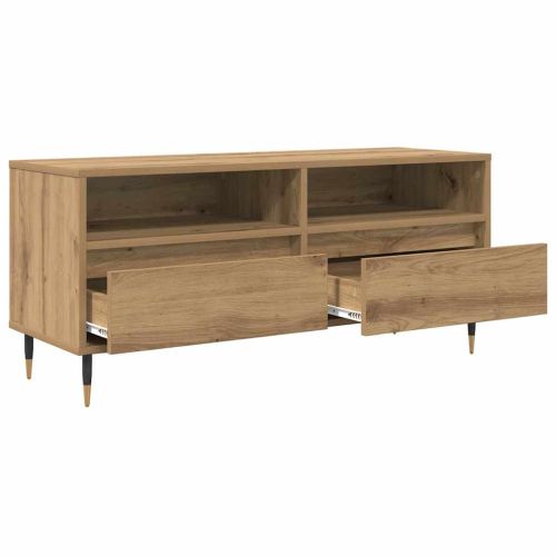 ТВ шкаф Дъб 100 x 34,5 x 44,5 см Инженерна дървесина и желязо