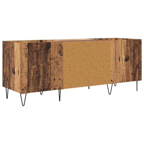 Шкаф за грамофонни плочи с рафт Старо дърво 121 x 38 x 48 cm