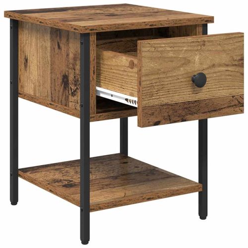 Нощно шкафче с чекмедже 2 pcs Старо дърво 34 x 35,5 x 45 см
