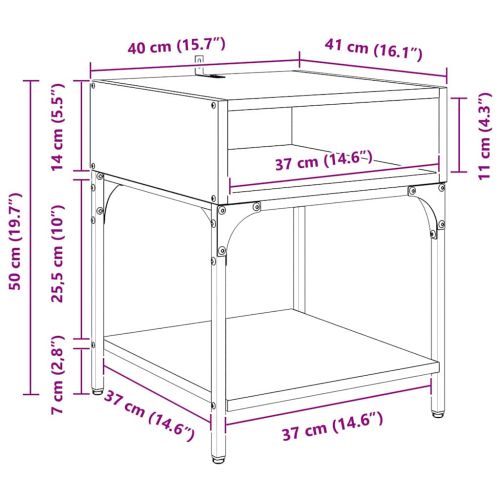 Нощно шкафче Дъб 40 x 40 x 50 cm Инженерно дърво