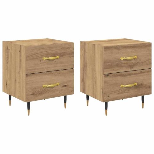 Нощен шкаф 2 pcs Дъб 40 x 35 x 47,5 см Инженерно дърво
