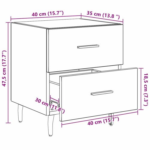 Нощен шкаф с чекмедже Дъб 40 x 35 x 47,5 см Инженерно дърво
