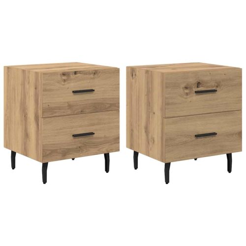 Нощен шкаф 2 pcs Дъб 40 x 35 x 47,5 см Инженерно дърво