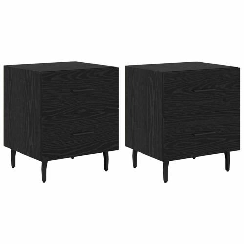 Нощен шкаф 2 pcs Черния дъб 40 x 35 x 47,5 см Инженерно дърво