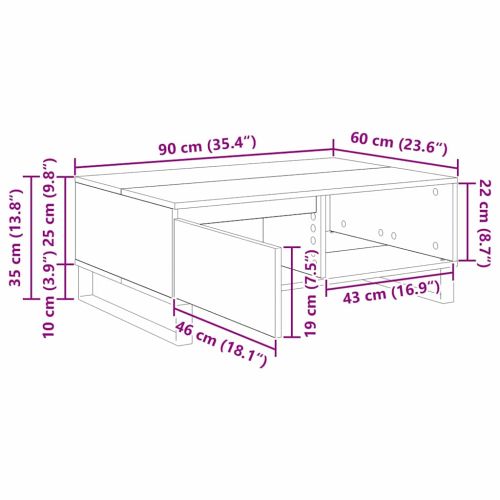 Масичка за кафе Черния дъб 90 x 60 x 35 cm Инженерно дърво