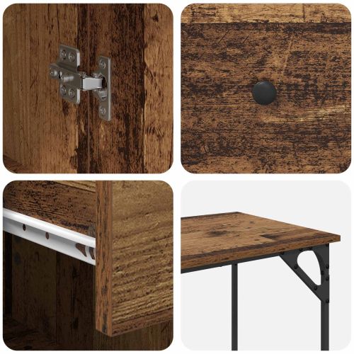 Компютърно бюро Старо дърво 131 x 48 x 75 см Инженерно дърво