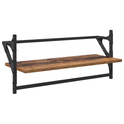 Комплект стенни рафтове 6 pcs Старо дърво 100 x 25 x 30 cm