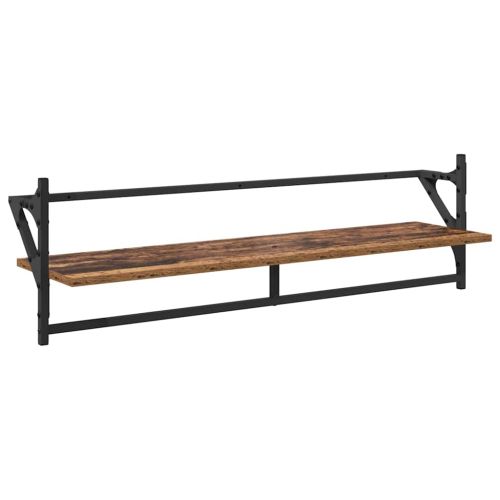 Комплект стенни рафтове 6 pcs Старо дърво 100 x 25 x 30 cm