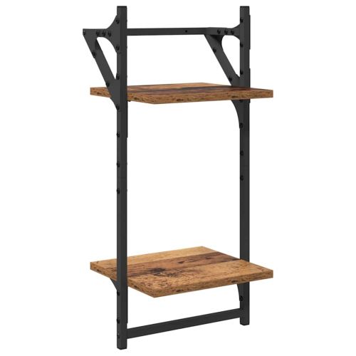 Комплект стенни рафтове 6 pcs Старо дърво 100 x 25 x 30 cm