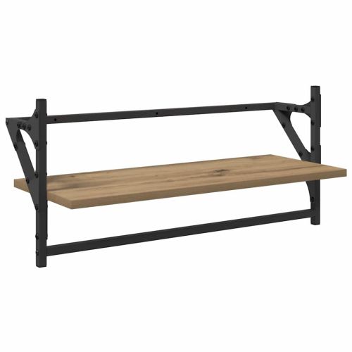 Комплект стенни рафтове с рафт 6 pcs Дъб 100 x 25 x 30 cm