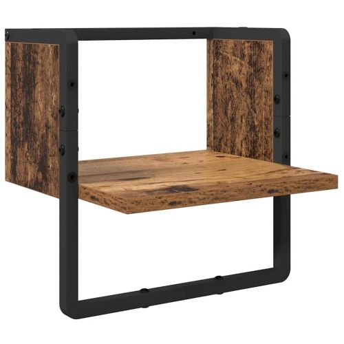 Комплект стенни рафтове 4 pcs Старо дърво 65 x 25 x 30 cm