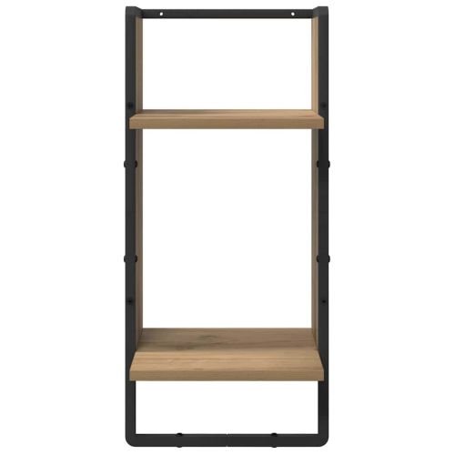 Комплект стенни рафтове с рафт 4 pcs Дъб 65 x 25 x 30 cm