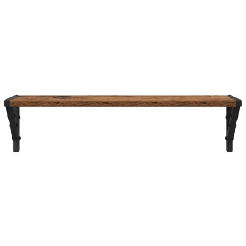 Стени за рафтове с рафт 2 pcs Старо дърво 60 x 15 x 15,5 cm
