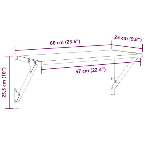 Стени за рафтове с рафт 2 pcs Черния дъб 60 x 25 x 25,5 cm