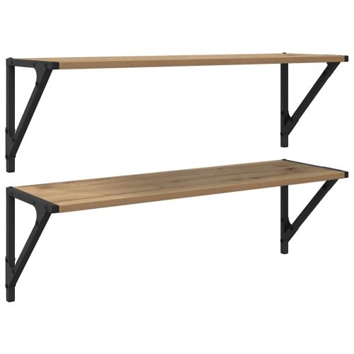 Стени за рафтове 2 pcs Дъб 80 x 25 x 25,5 cm Инженерно дърво