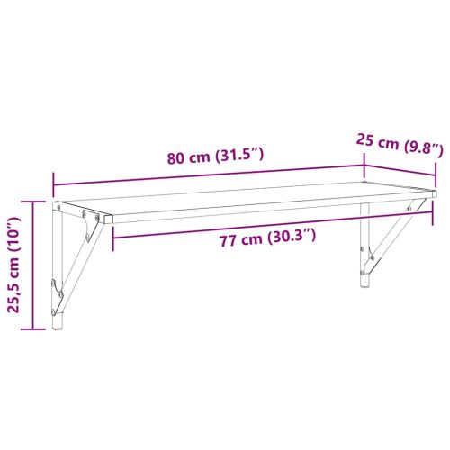 Стени за рафтове 2 pcs Дъб 80 x 25 x 25,5 cm Инженерно дърво