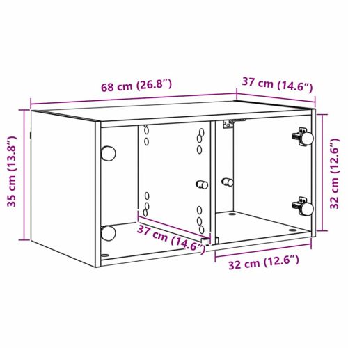 Стенни шкафове 2 pcs Старо дърво 68 x 37 x 35 см