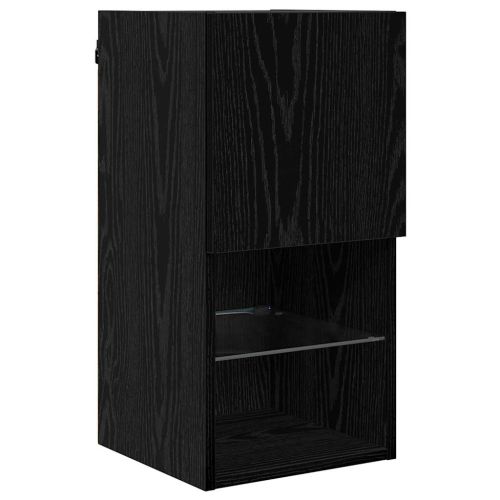 Стенни ТВ шкафове с LED 2 pcs Черния дъб 30,5 x 30 x 60 см