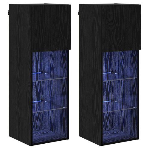 Стенни ТВ шкафове 2 pcs Черния дъб 30,5 x 30 x 90 см