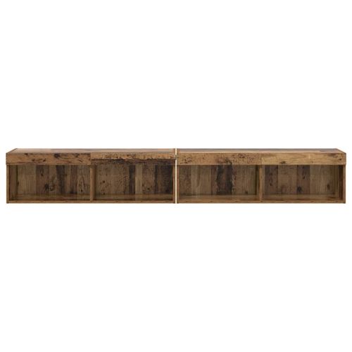 Комплект ТВ шкаф с LED 2 pcs Старо дърво 100 x 30 x 30 cm
