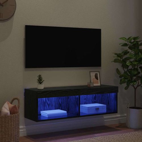 TV стенен шкаф Черния дъб 100 x 30 x 30 cm Инженерно дърво