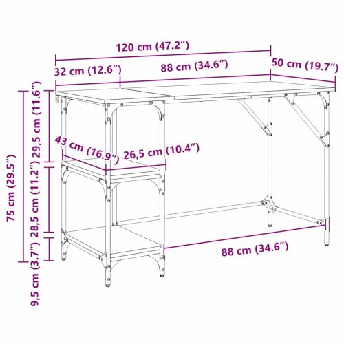 Бюро Старо дърво 120 x 50 x 75 cm Инженерно дърво