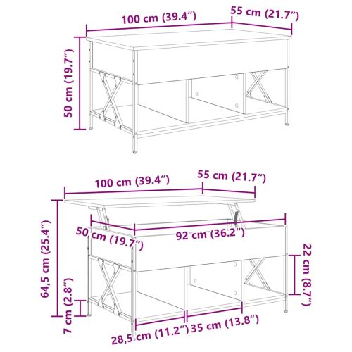 Масичка за кафе Дъб 100 x 55 x 48.5 см Инженерно дърво
