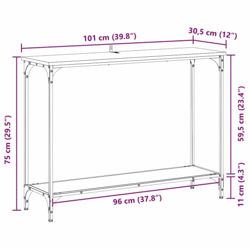 Конзолна маса дъб артизан 101 x 30.5 x 75 см Инженерно дърво