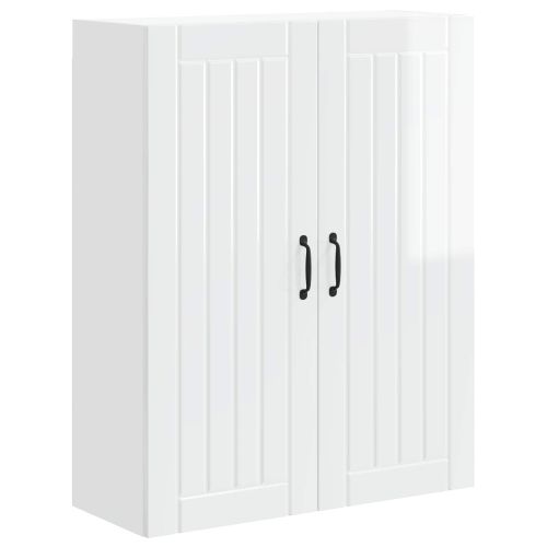 Кухненски шкаф Лъскаво бяло 80 x 31 x 100 см Инженерно дърво