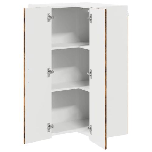 Стенно ъглово шкафче LUCCA Опушен дъб 57 x 57 x 100 см