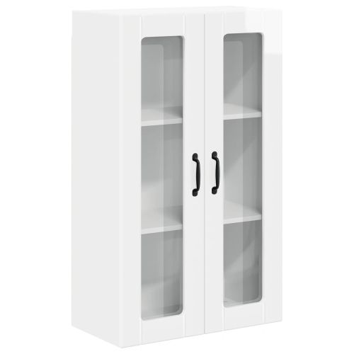 Горен кухненски шкаф с врата Лъскаво бяло 60 x 31 x 100 см