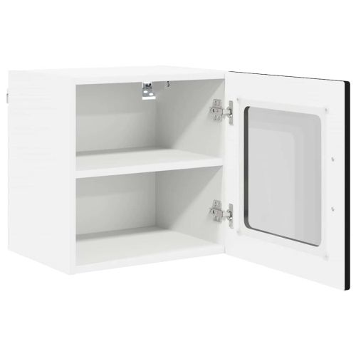 Стенен стъклен шкаф PORTO 2 pcs Черно 40 x 31 x 40 см