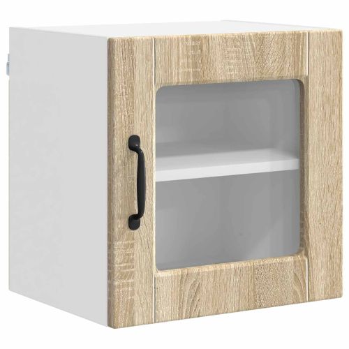 Стенен стъклен шкаф PORTO 2 pcs Сонома дъб 40 x 31 x 40 см
