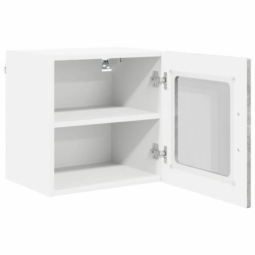 Стенен стъклен шкаф PORTO Циментено сиво 40 x 31 x 40 см