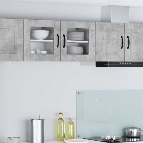 Кухненски шкаф с рафт 2 pcs Циментено сиво 40 x 31 x 40 см