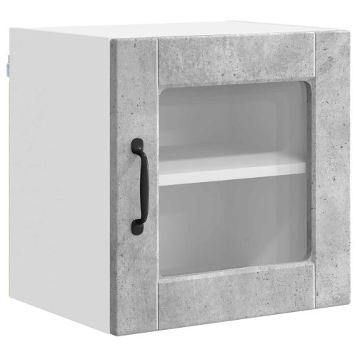Стенен стъклен шкаф PORTO 2 pcs Циментено сиво 40 x 31 x 40 см