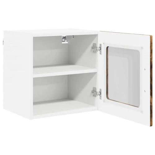 Стенен стъклен шкаф 2 pcs Димян дъб 40 x 31 x 40 см