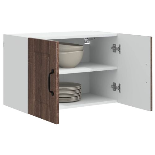 Стенен шкаф 2 pcs Кафяв дъб 60 x 31 x 40 см Инженерно дърво