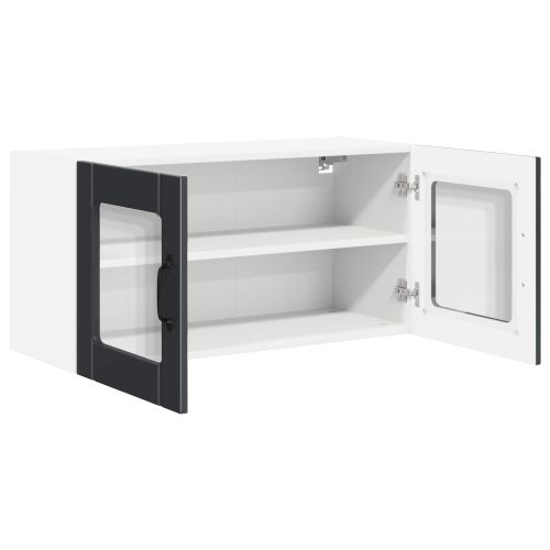 Стенен стъклен шкаф PORTO Черно 80 x 31 x 40 см